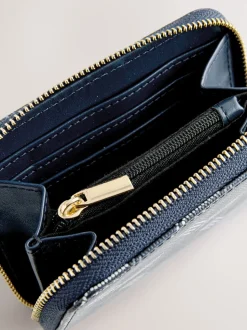 Navy Zip Around Purse