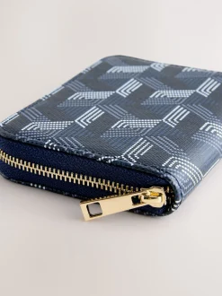 Navy Zip Around Purse