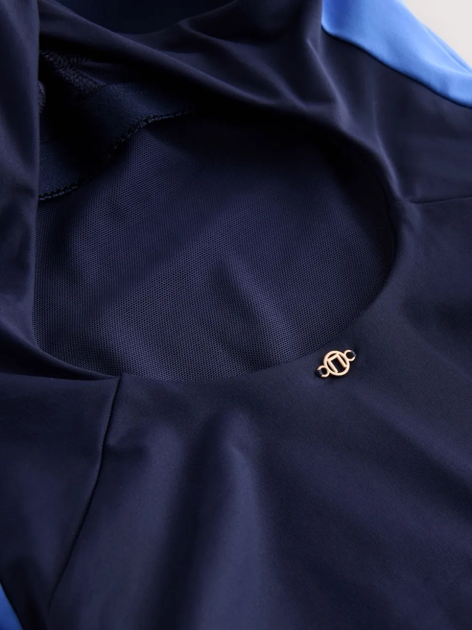Navy/Blue High Neck Halterneck Tummy Control Swimsuit