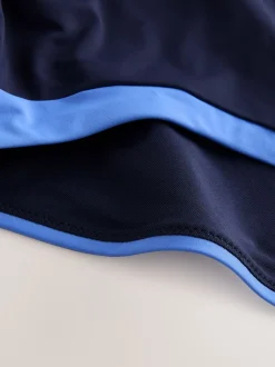 Navy/Blue High Neck Halterneck Tummy Control Swimsuit