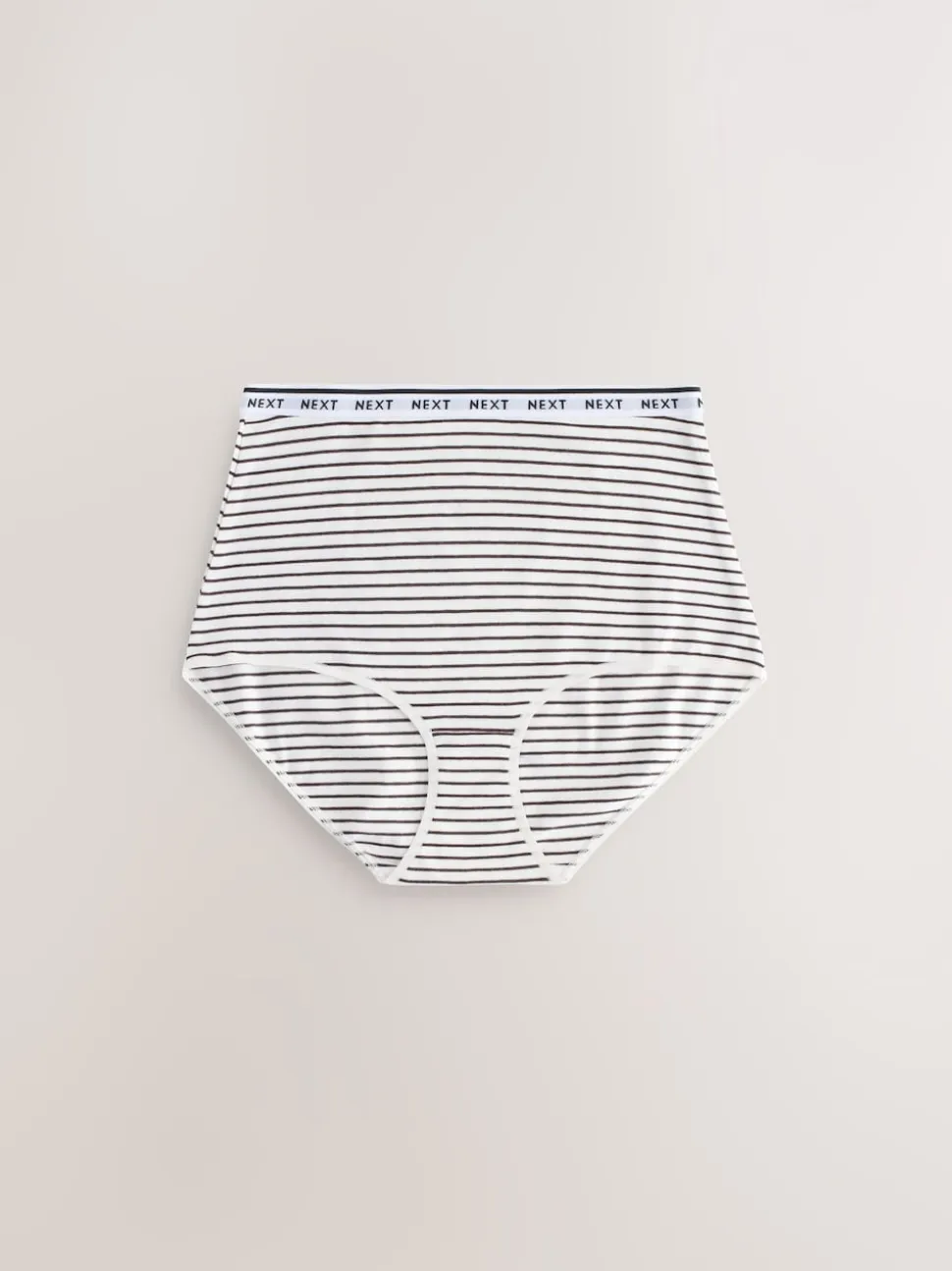 Navy/Chocolate Stripe Full Brief Cotton Logo Knickers 7 Pack