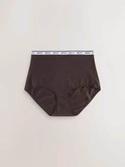 Navy/Chocolate Stripe Full Brief Cotton Logo Knickers 7 Pack