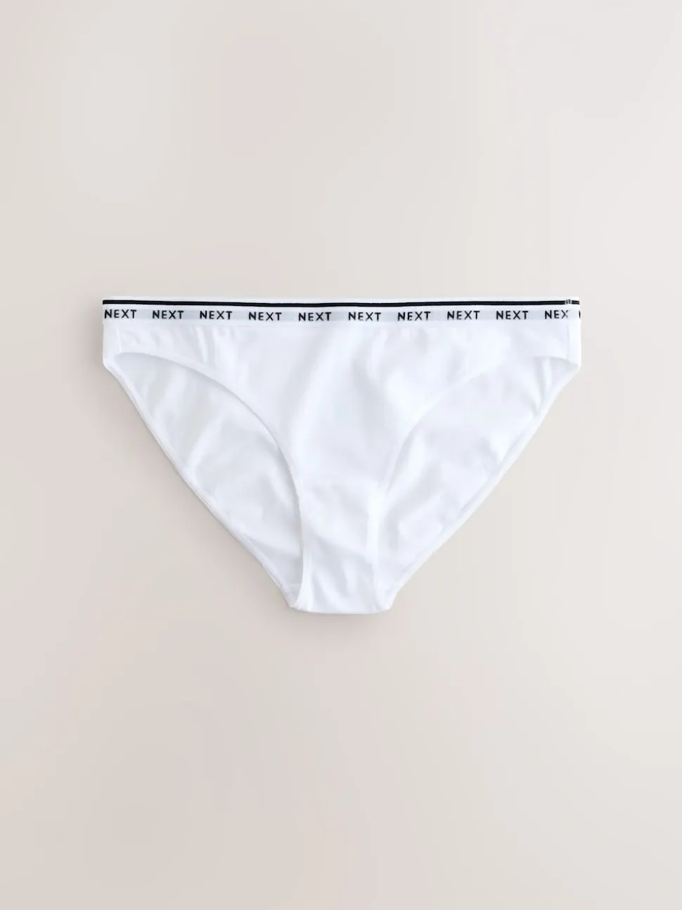 Navy/Chocolate Stripe High Leg Cotton Logo Knickers 7 Pack
