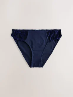 Navy/Cream Embroidered Knickers 2 Pack