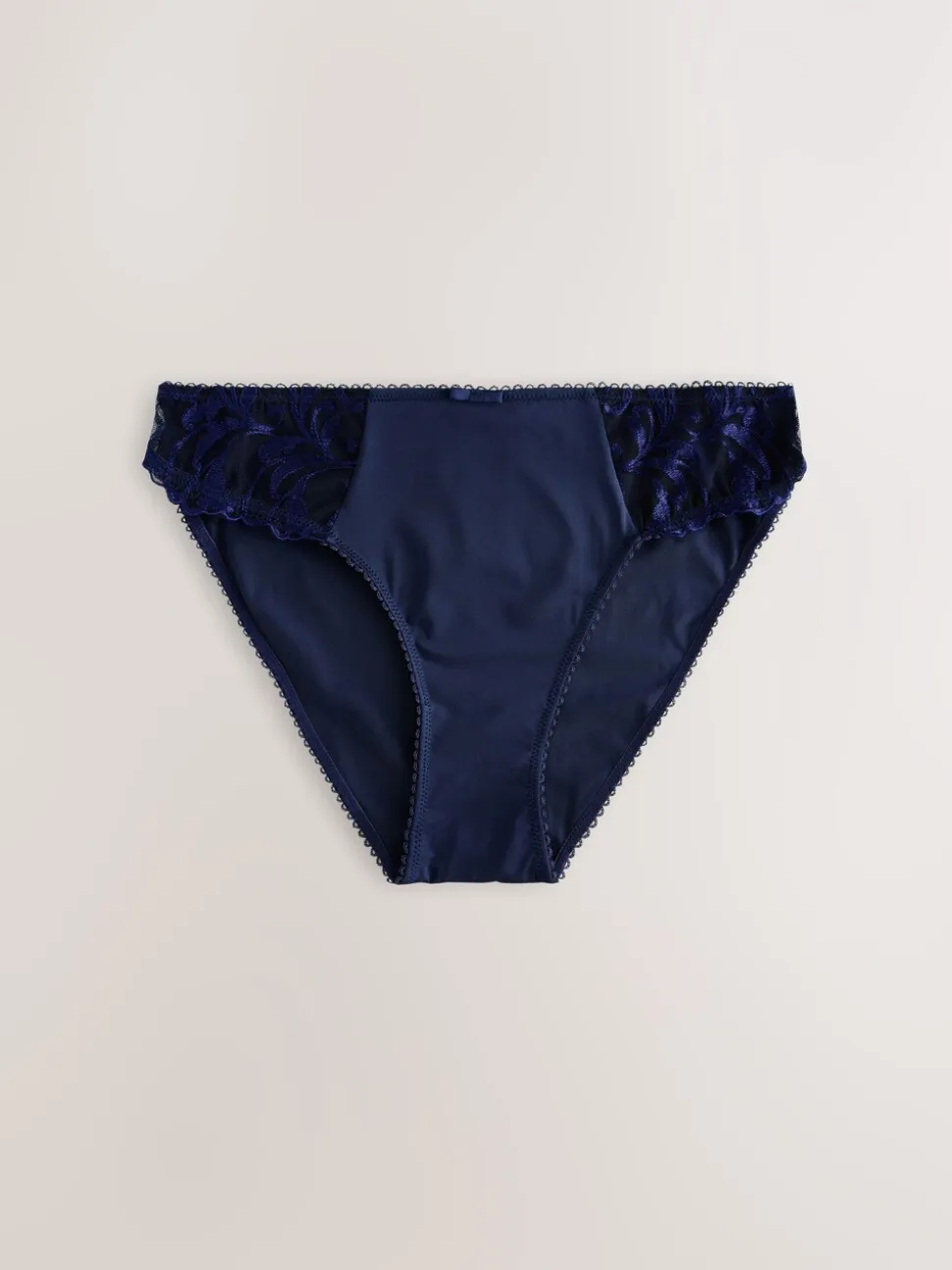 Navy/Cream Embroidered Knickers 2 Pack