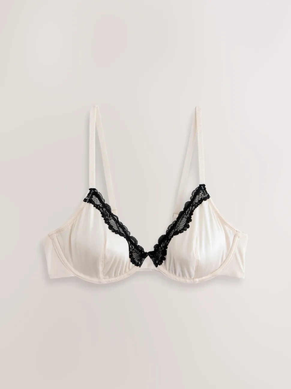 Navy/Cream Non Pad Plunge High Shine Bra