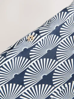 Navy/White Fan Roll Top Bikini Bottoms
