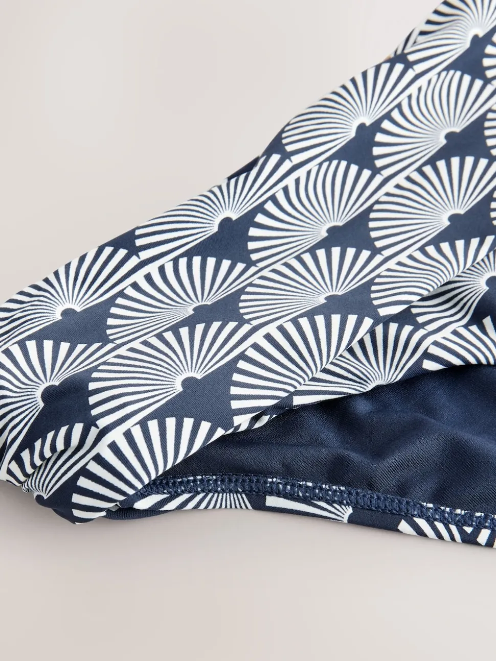 Navy/White Fan Roll Top Bikini Bottoms