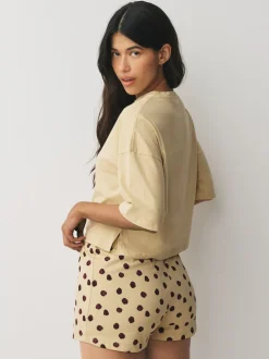 Navy/Yellow Spot Short Set Pyjamas 2 Pack