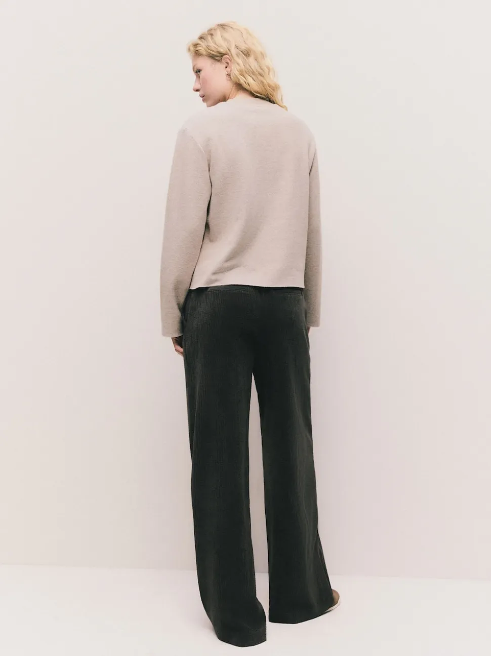 Neutral Beige Cosy Soft Touch Rib Crew Neck Jumper
