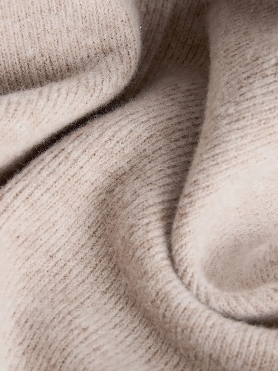 Neutral Beige Cosy Soft Touch Rib Crew Neck Jumper