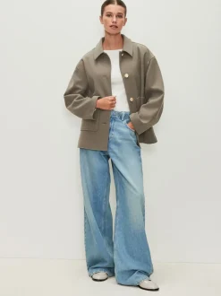 Neutral Brushed Collared Jacket