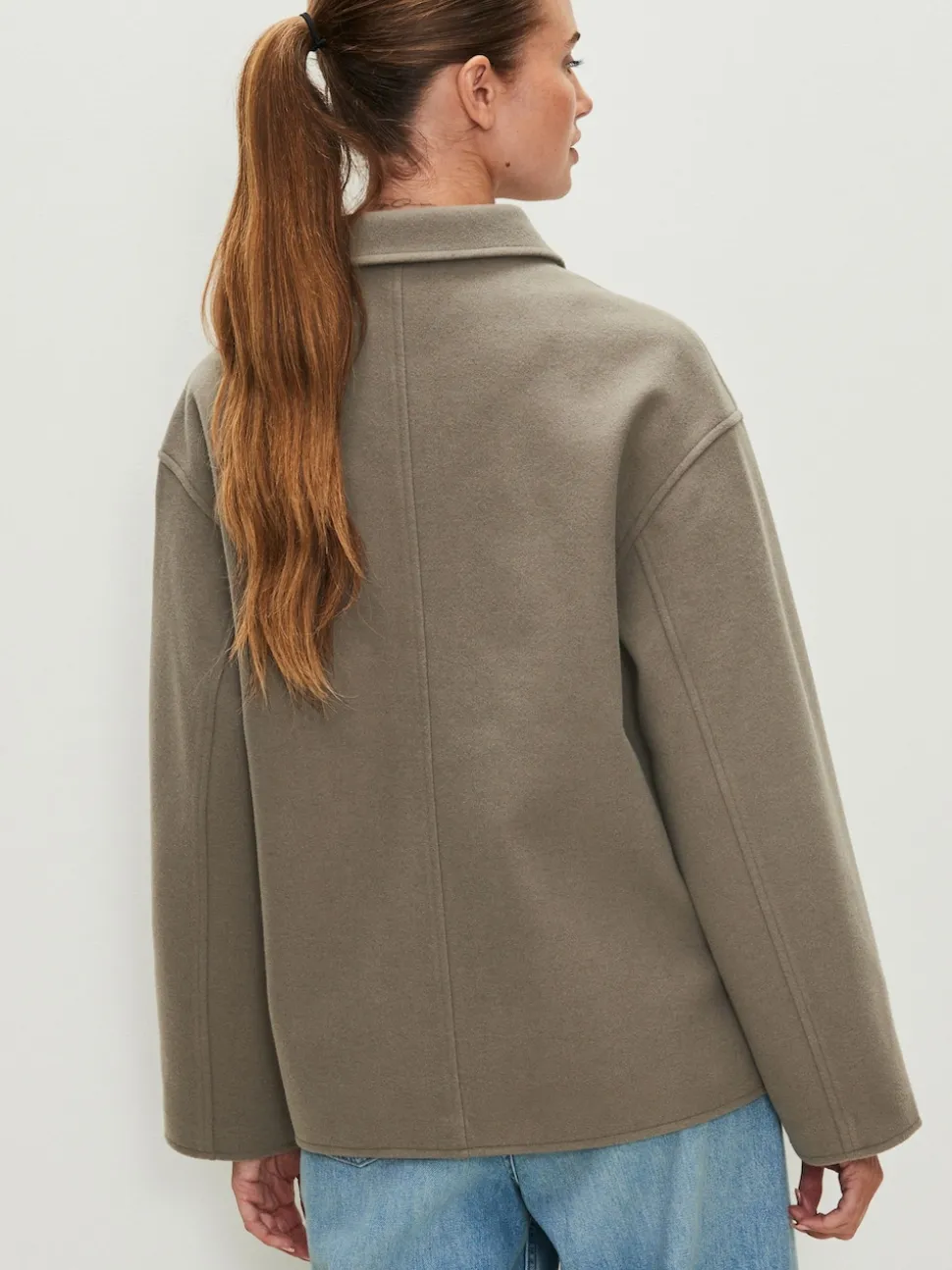 Neutral Brushed Collared Jacket