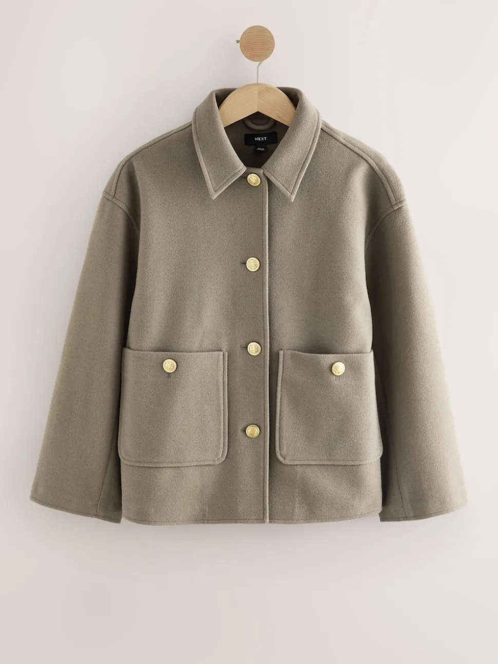 Neutral Brushed Collared Jacket