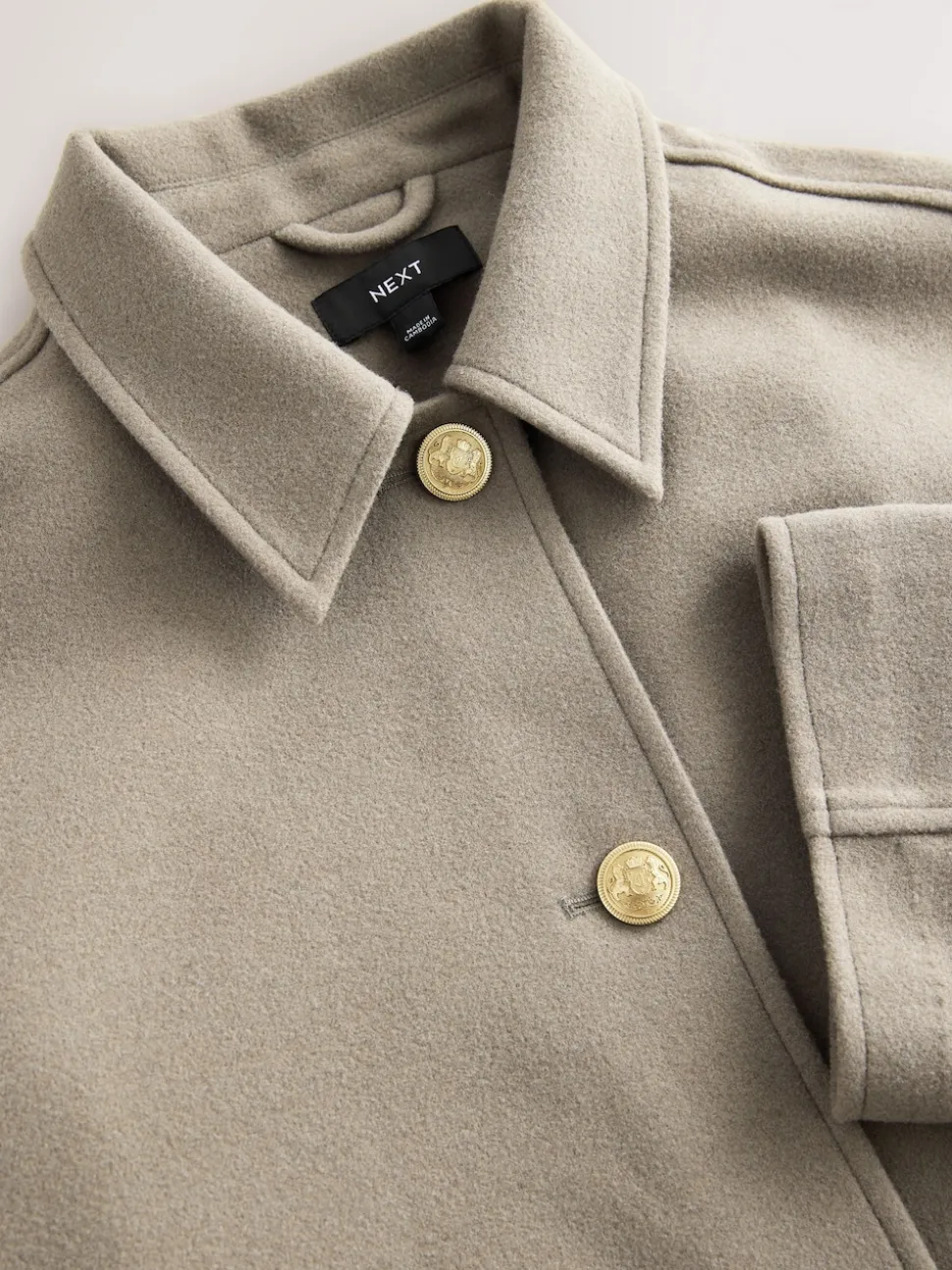 Neutral Brushed Collared Jacket