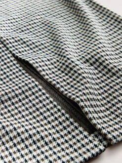 Neutral Check Ponte Pencil Skirt