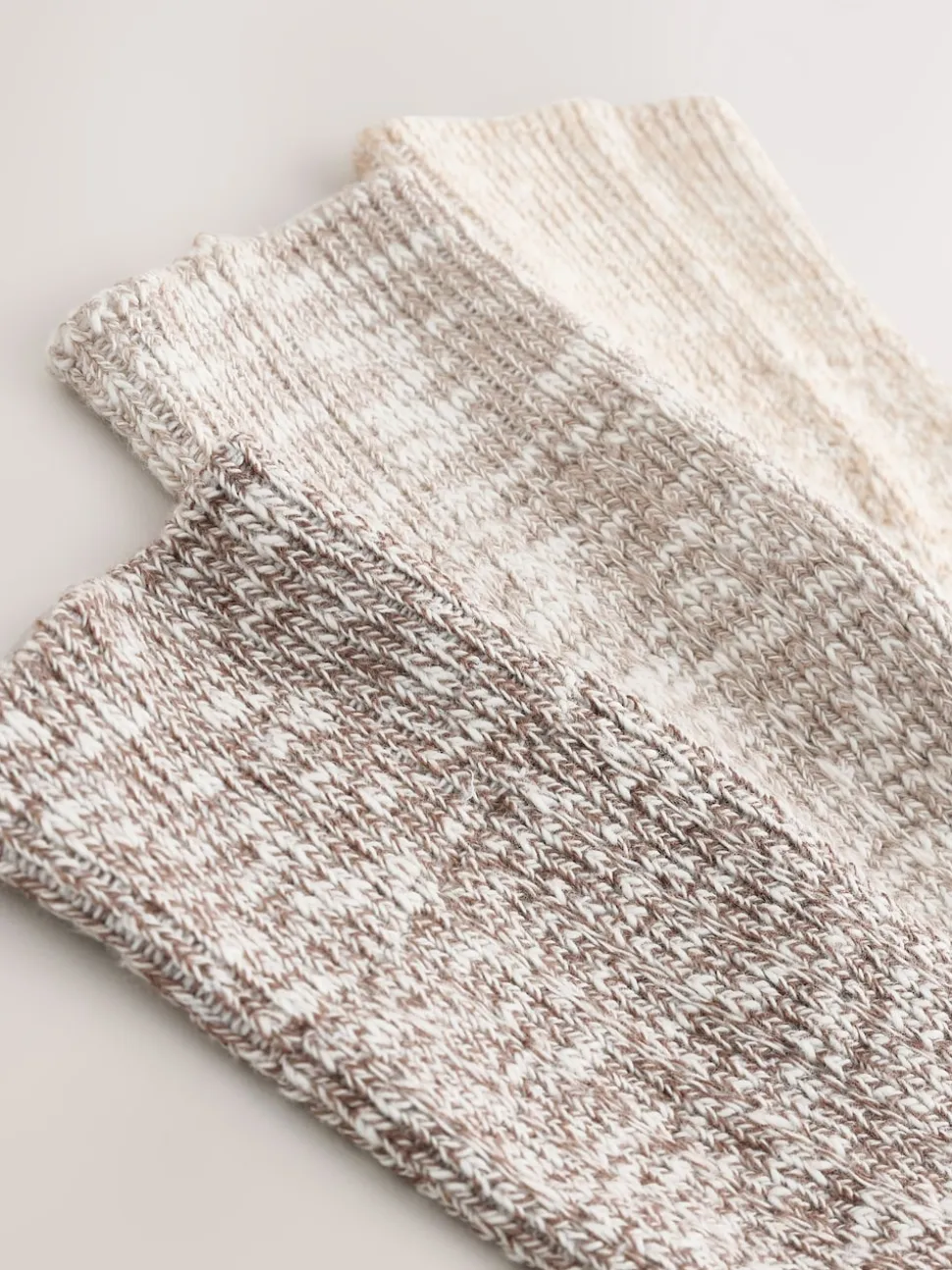 Neutral Cotton Slub Slouchy Ankle Socks 3 Pack