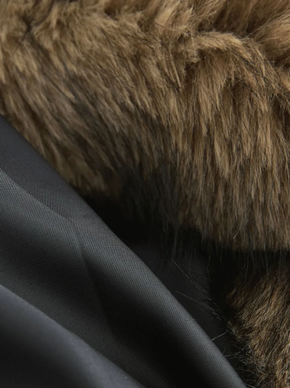Neutral Faux Fur Zip Through Jacket