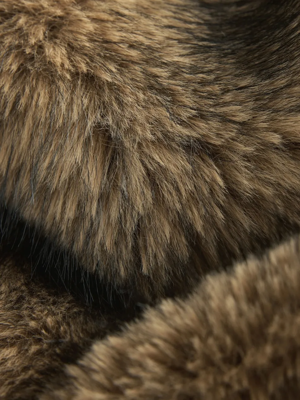 Neutral Faux Fur Zip Through Jacket