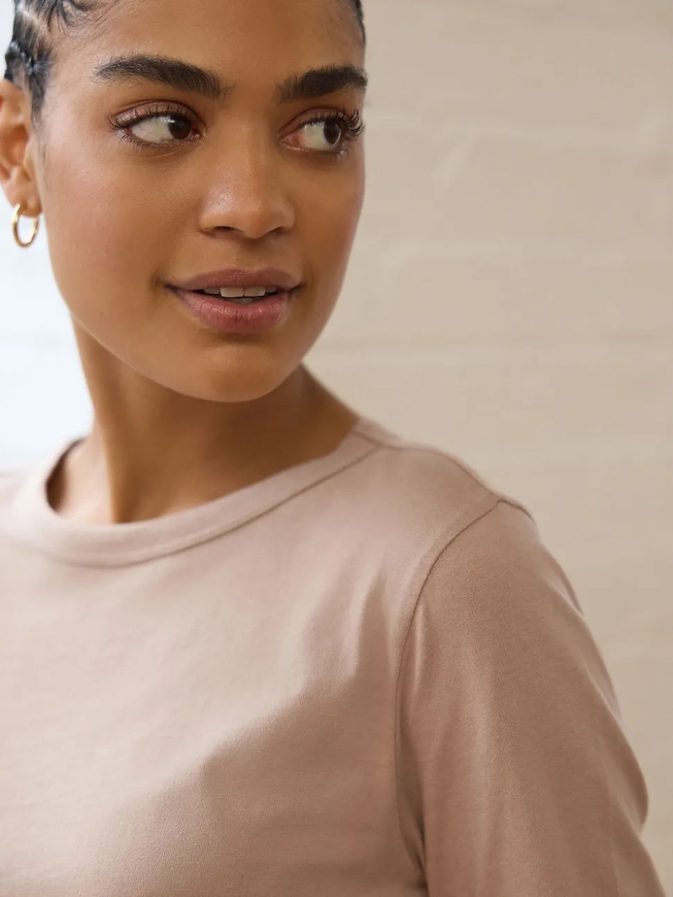 Neutral Long Sleeve Crew Neck T-Shirt