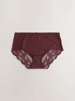 Neutral Midi No VPL Lace Back Briefs 5 Pack