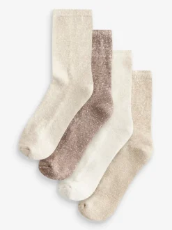 Neutral Neppy Cushion Sole Socks 4 Pack