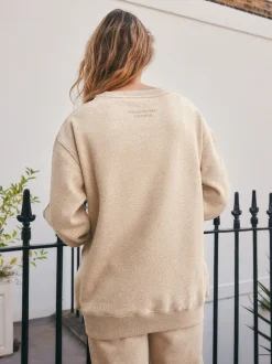 Neutral Neppy Relaxed Fit Essentials Longline Sweatshirt with Pockets