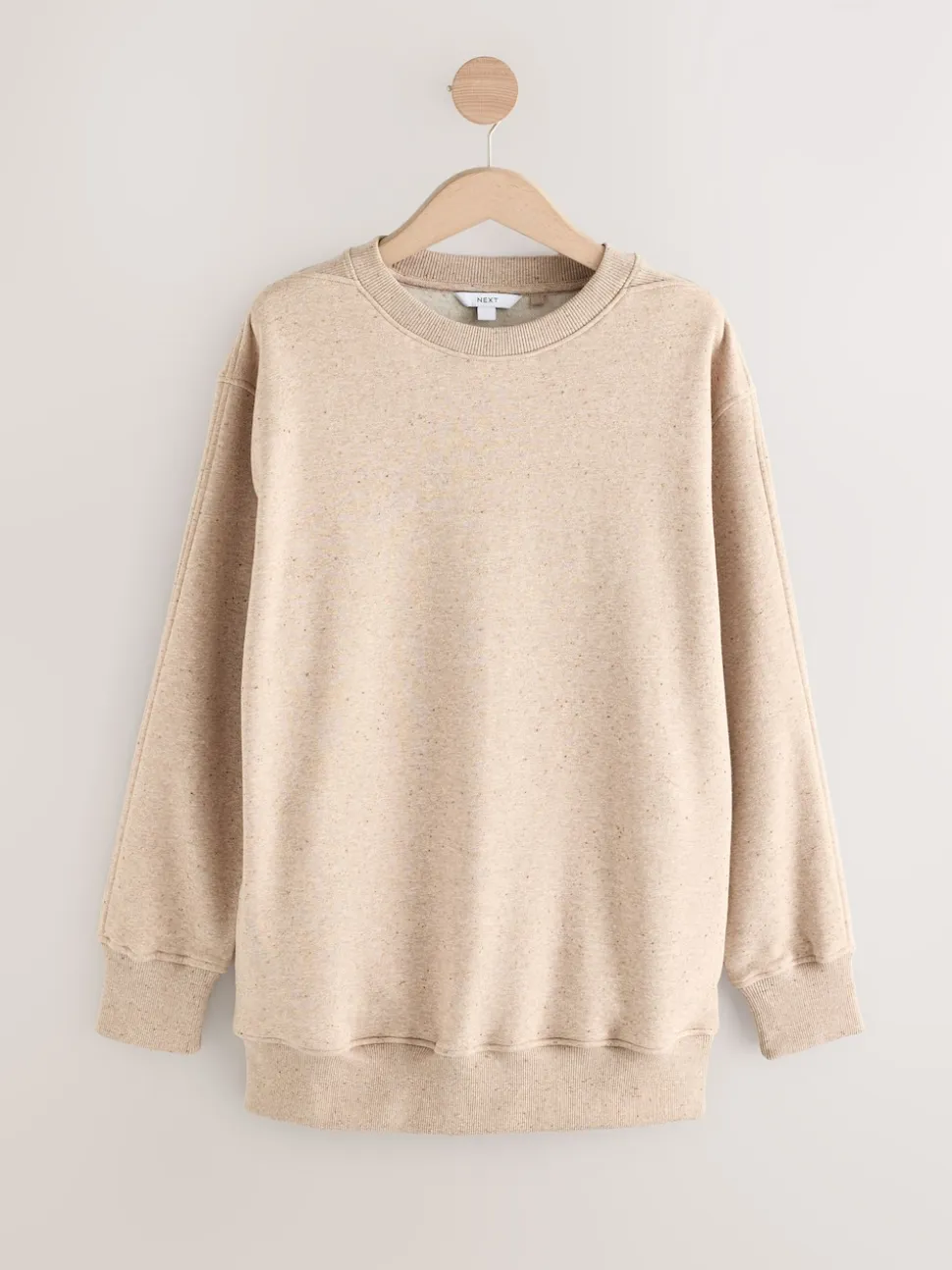 Neutral Neppy Relaxed Fit Essentials Longline Sweatshirt with Pockets