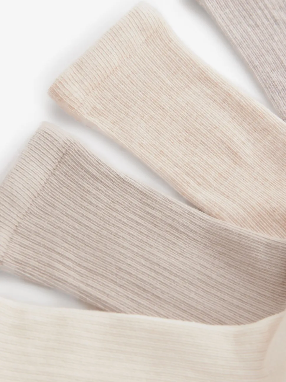 Neutral Ribbed Ankle Socks 4 Pack