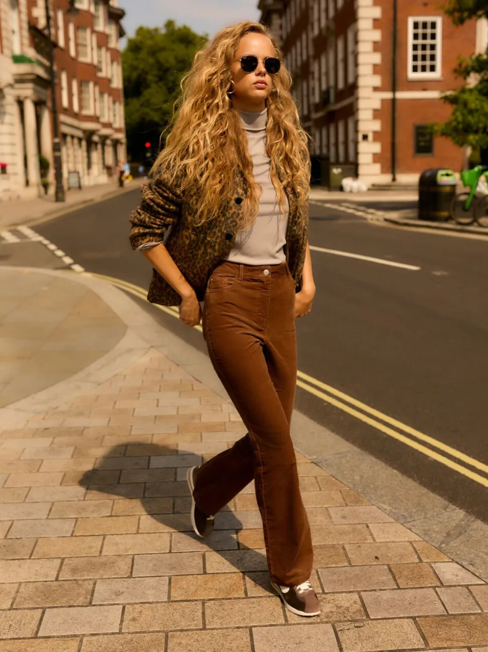 Neutral Ribbed High Neck Long Sleeve T-Shirt