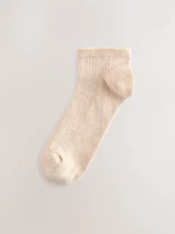 Neutral Ribbed Trainer Socks 4 Pack