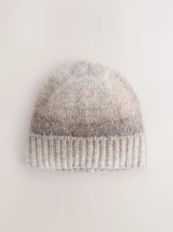 Neutral Space Dye Knitted Beanie Hat