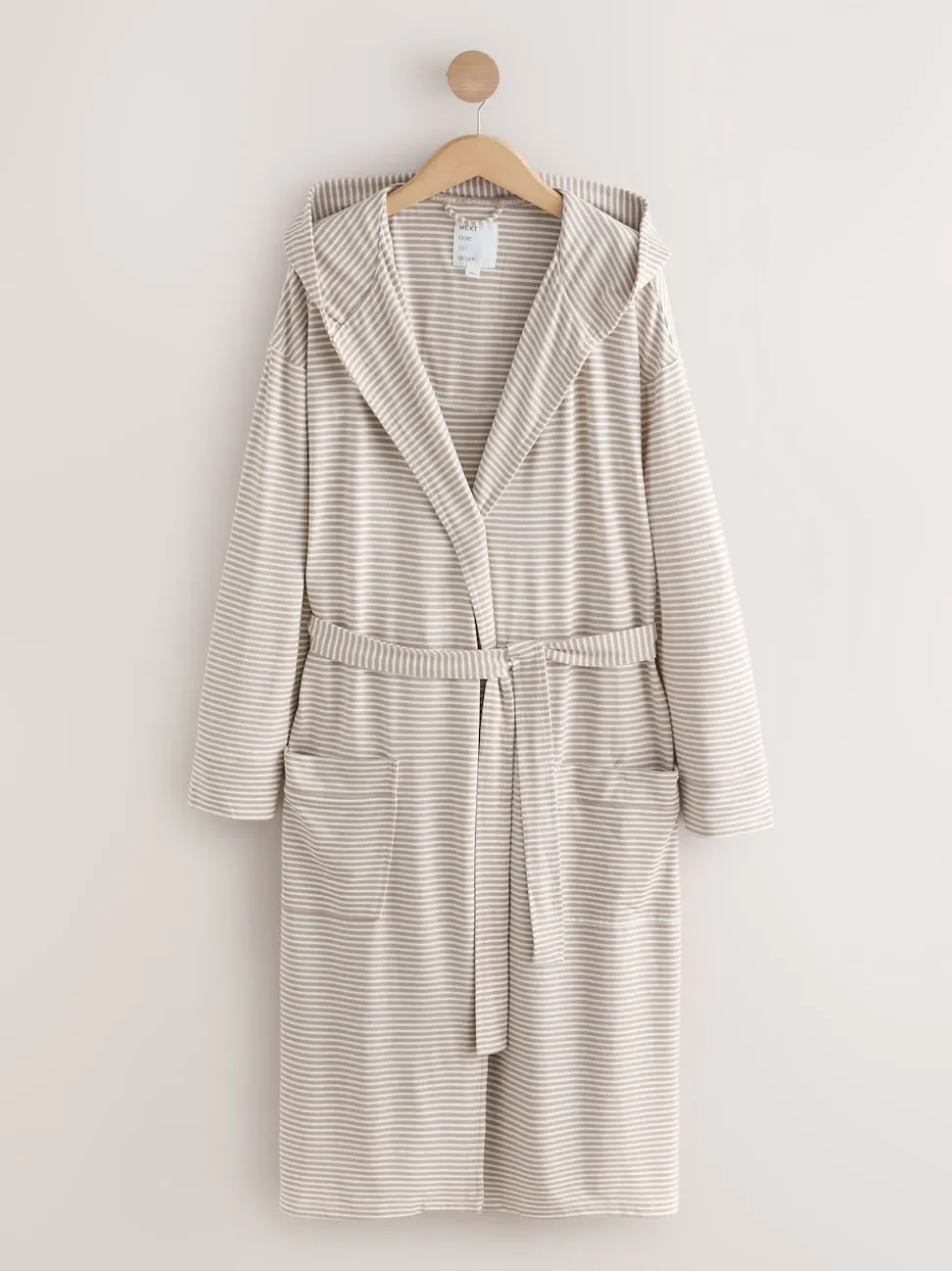 Neutral Stripe Cosy Lightweight Dressing Gown