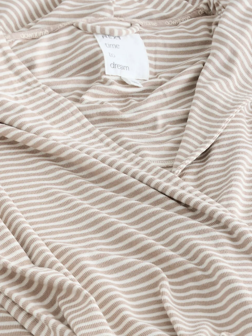 Neutral Stripe Cosy Lightweight Dressing Gown