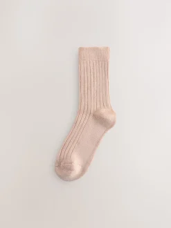 Neutral Warm Handle Ribbed Ankle Socks 3 Pack