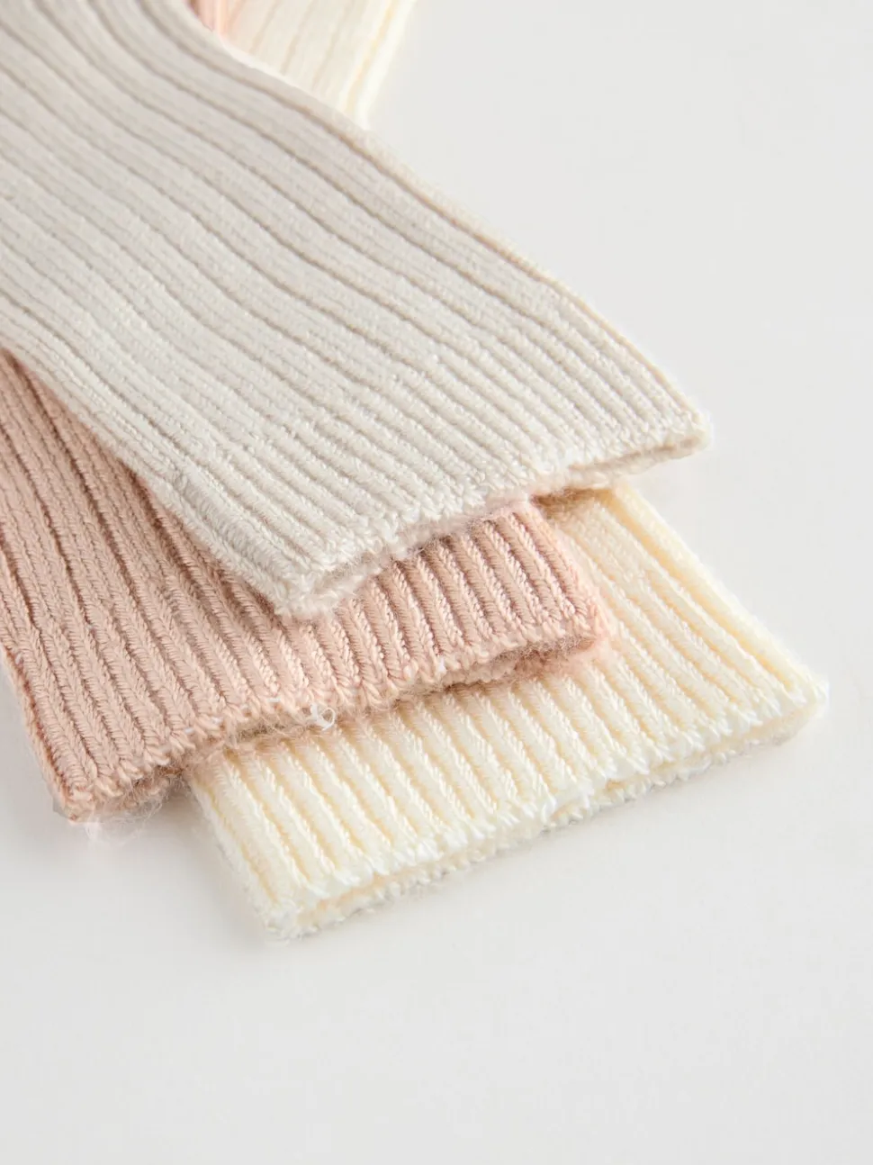 Neutral Warm Handle Ribbed Ankle Socks 3 Pack