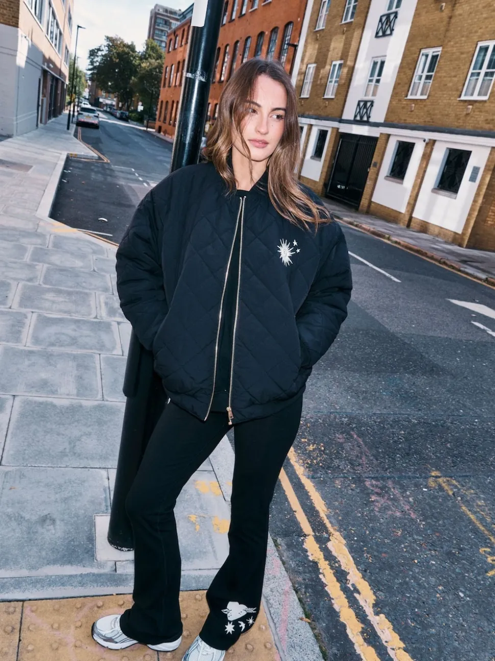 Never Fully Dressed Black Embroidery Cotton Flare Leggings