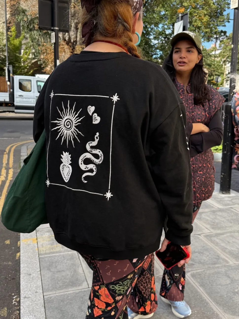 Never Fully Dressed Black Embroidered Sweatshirt