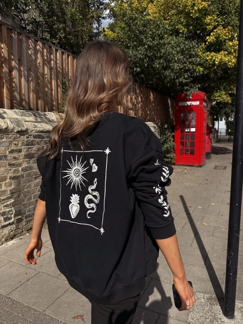 Never Fully Dressed Black Embroidered Sweatshirt