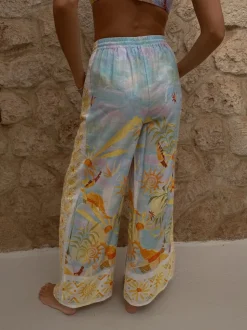Never Fully Dressed Blue Sun Viscose Cotton Blend Trousers