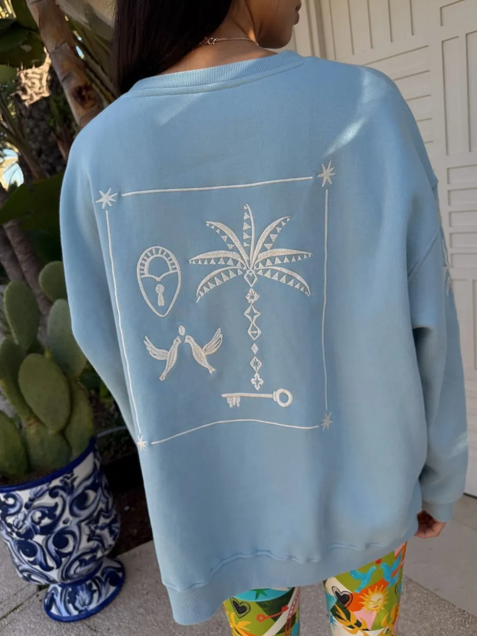 Never Fully Dressed Blue Embroidered Sweatshirt