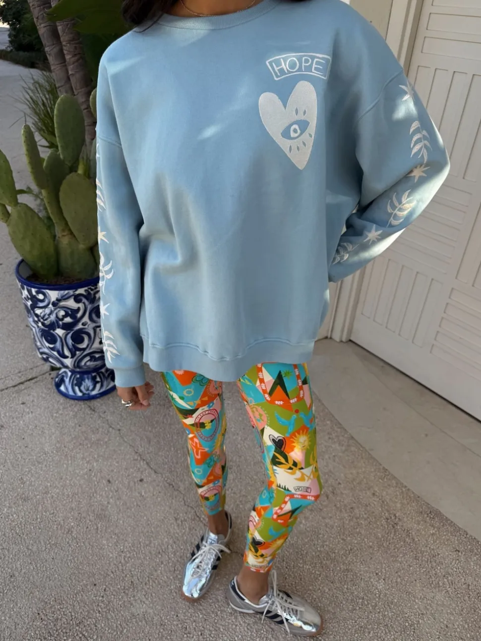 Never Fully Dressed Blue Embroidered Sweatshirt