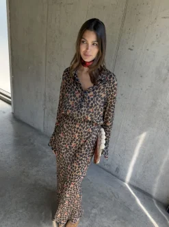 Never Fully Dressed Brown Leopard Mia Petite Dress