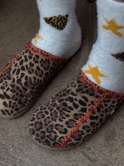 Never Fully Dressed Brown Leopard Print Mule Slippers