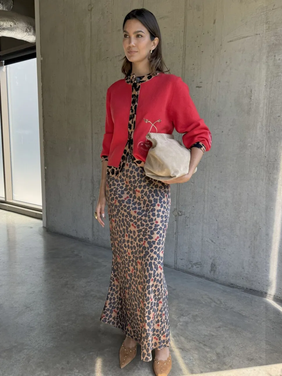 Never Fully Dressed Brown Cherry Leopard Dorris Skirt