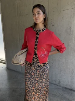 Never Fully Dressed Brown Cherry Leopard Dorris Skirt