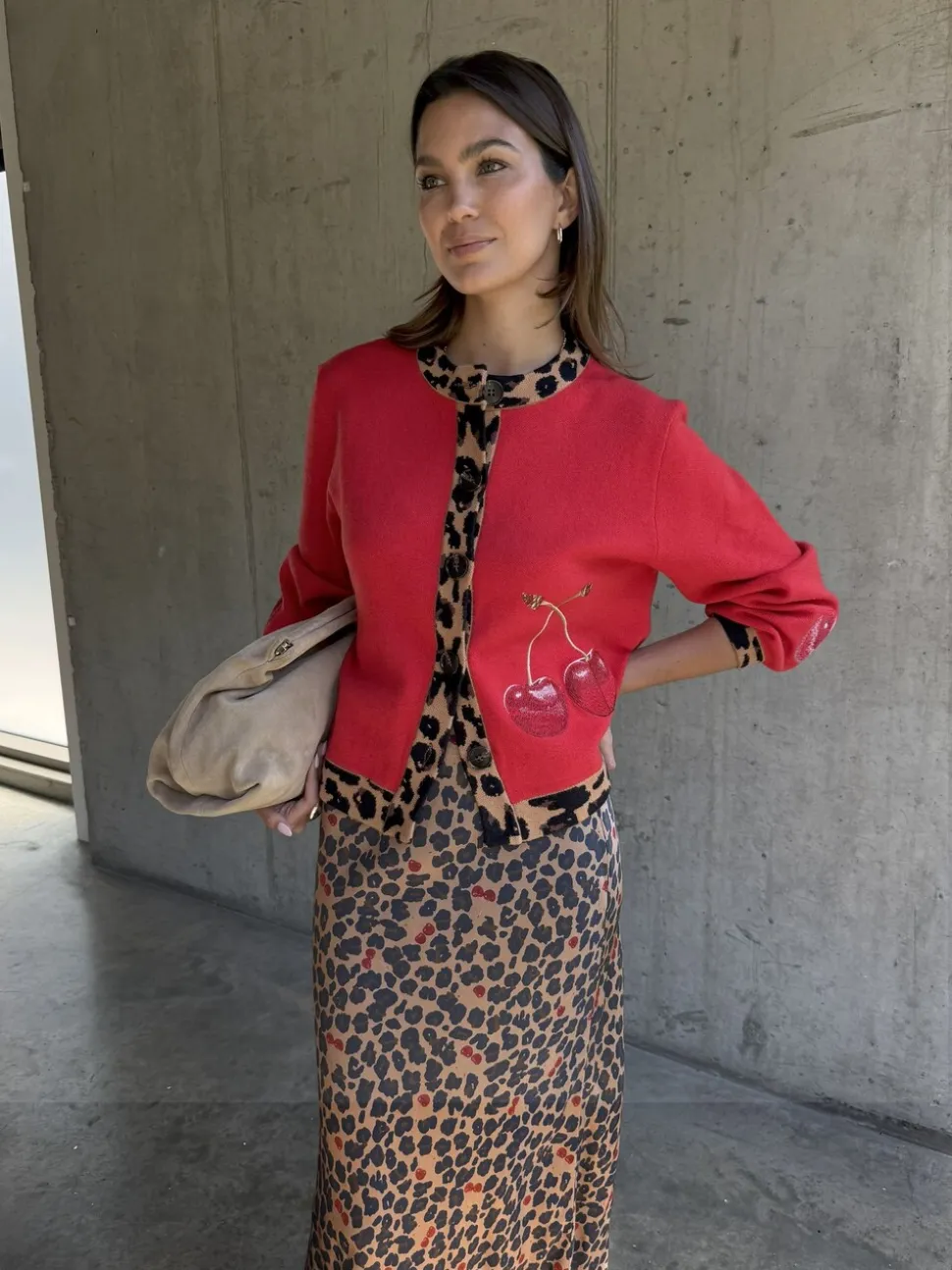 Never Fully Dressed Brown Cherry Leopard Dorris Skirt