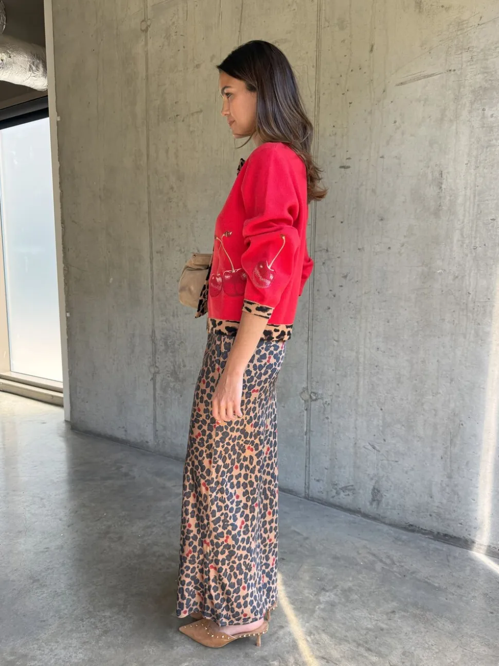Never Fully Dressed Brown Cherry Leopard Dorris Skirt