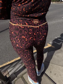 Never Fully Dressed Burgandy Leopard Leggings
