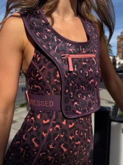 Never Fully Dressed Burgandy Leopard Running Vest